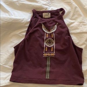 Maroon LA hearts Halter Top